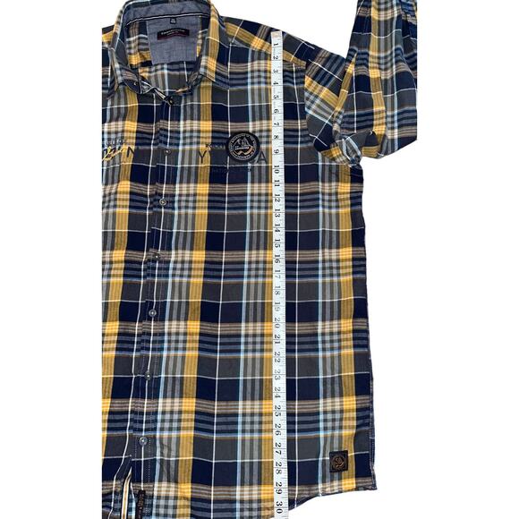 EUC Men's Casa Moda Casual Fit Shirt Size XXL Long Sleeve Plaid Pocket - Picture 12 of 13